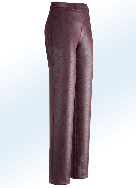 Hosen - Hose in angesagter Reptil-Optik, in Größe 023 bis 052, in Farbe BORDEAUX Ansicht 1