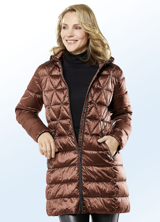 - Funktions-Longjacke in 2 Farben mit raffiniertem Stepp, in Größe 034 bis 052, in Farbe ROTBRAUN