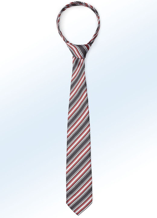 Krawatten - Gestreifte Krawatte in 5 Farben, in Farbe ROT Ansicht 1