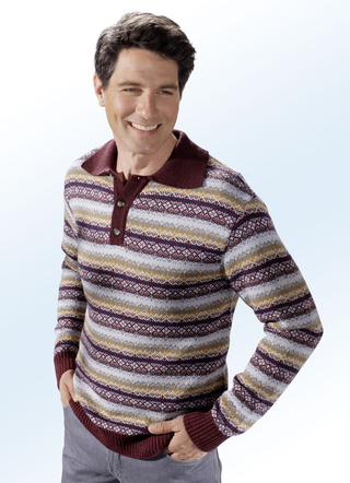 Polopullover mit tollem Allover-Jacquard-Dessin