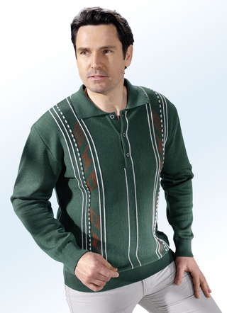 Flotter Polopullover mit kurzer Knopfleiste