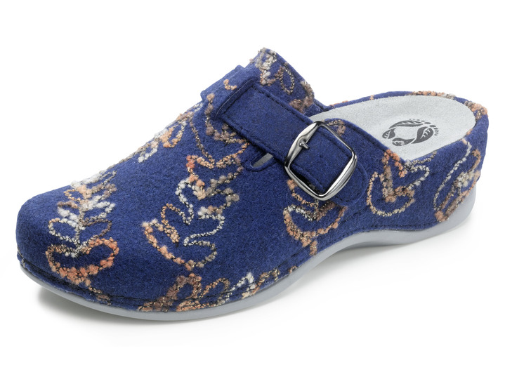 - Mubb Pantoffel mit Stickmuster, in Größe 036 bis 042, in Farbe BLAU Ansicht 1