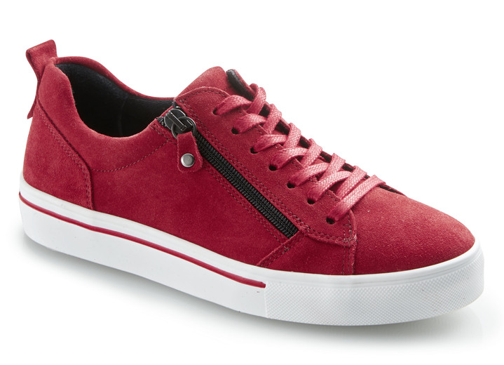 Slipper & Schnürschuhe - Toosoft Sneaker aus Veloursleder, in Größe 036 bis 042, in Farbe ROT Ansicht 1