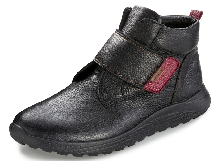 Stiefel & Stiefeletten - Waldläufer, bequeme Damen-Stiefeletten, Weite H, mit herausnehmbarem Fussbett, in Größe 4 1/2 bis 9, in Farbe SCHWARZ-ROT Ansicht 1