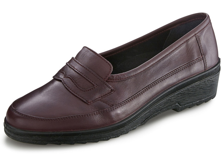 Slipper & Schnürschuhe - Slipper mit Lederspange, in Größe 4 1/2 bis 6 1/2, in Farbe CHIANTI