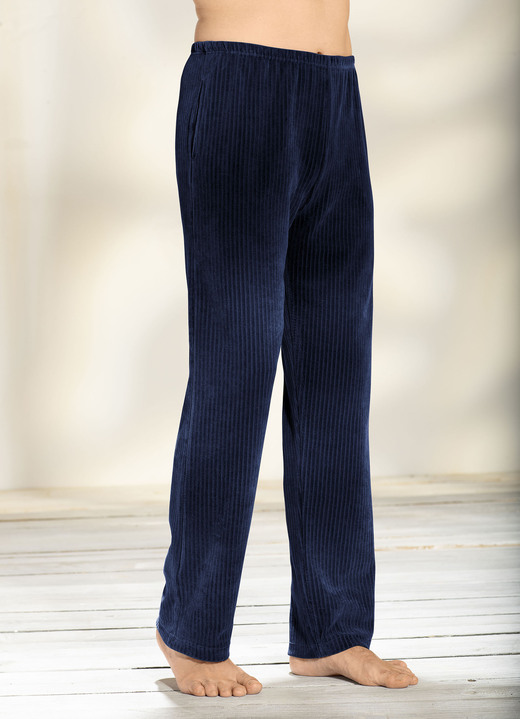 Herrenmode - Hose mit bequemem Dehnbund rundum in 2 Farben, in Größe 024 bis 062, in Farbe MARINE Ansicht 1