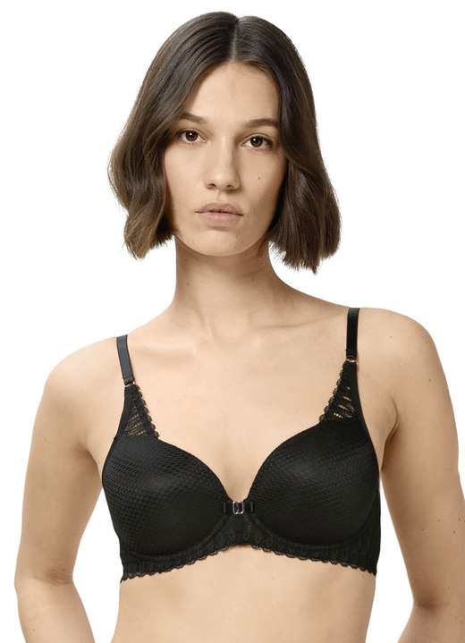 BH mit Formbügel - Triumph-Aura Spotlight Bügel-BH mit Elastikspitze, in Größe 070 bis 090, in Cup A, in Farbe SCHWARZ Ansicht 1