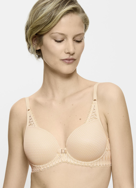 BH mit Formbügel - Triumph-Aura Spotlight Bügel-BH mit Elastikspitze, in Größe 070 bis 090, in Cup A, in Farbe CREME Ansicht 1