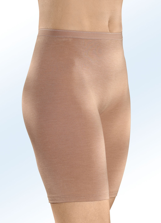 - Sylvia Speidel Zweierpack Longpants mit bequemen Elastikbund, in Größe 038 bis 046, in Farbe 1x KARAMELL MELIERT, 1x SCHWARZ Ansicht 1