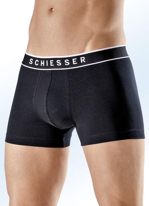 Pants & Boxershorts - Schiesser Dreierpack Pants mit Elastikbund, in Größe 004 bis 008, in Farbe 3X SCHWARZ Ansicht 1