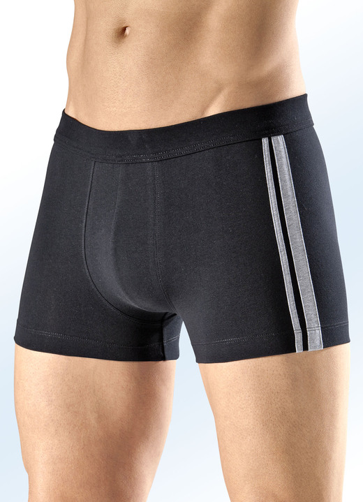 Pants & Boxershorts - Schiesser Dreierpack Pants mit Kontraststreifen, in Größe 004 bis 010, in Farbe 3X SCHWARZ
