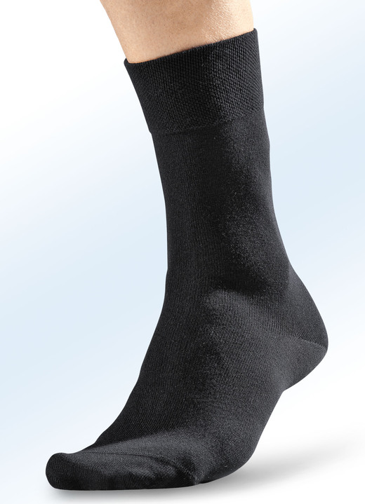 Strümpfe - Schiesser Fünferpack Socken, in Größe 001 (Schuhgröße 39-42) bis 002 (Schuhgröße 43-46), in Farbe 3X SCHWARZ, 2X GRAU MELIERT Ansicht 1