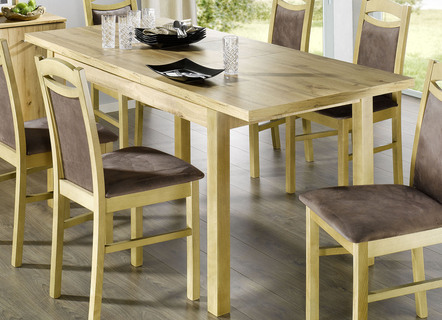 Teilmassiver Tisch mit Auszug aus Buchenholz