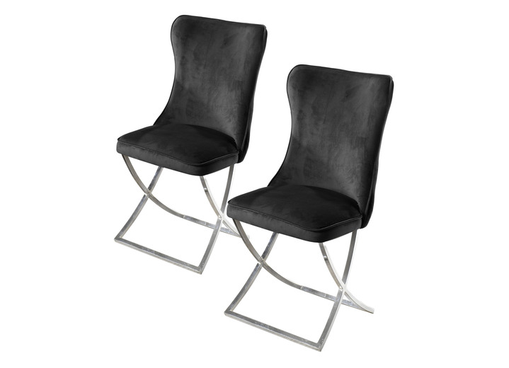 Stühle & Sitzbänke - Trendige Esszimmer-Stühle, 2er-Set, in Farbe SCHWARZ, in Ausführung Stühle, 2er-Set Ansicht 1