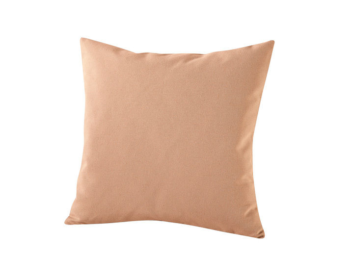 Dekokissen & Hüllen - Hochwertige, jacquard-gewebte Kissenbezüge, in Größe 105 (Kissenbezug, 40x40 cm) bis 110 (Kissenbezug, 50x50 cm), in Farbe ORANGE, in Ausführung Uni Ansicht 1