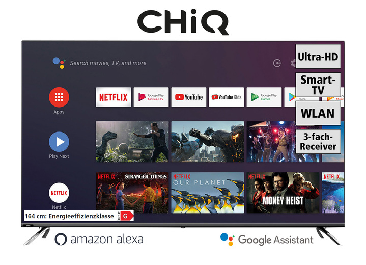 - CHIQ 4K-UHD-LED-Fernseher, in Farbe SCHWARZ Ansicht 1