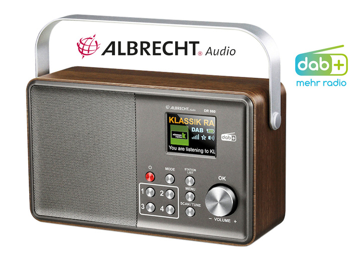 Musikanlagen - Albrecht DR860 bedienerfreundliches DAB+ Radio, in Farbe BRAUN Ansicht 1