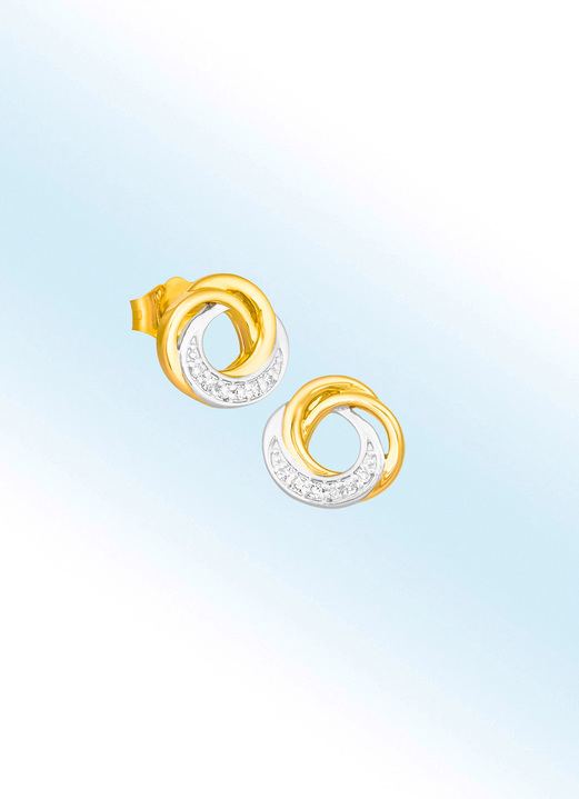 - Ohrstecker mit Diamanten, in Farbe