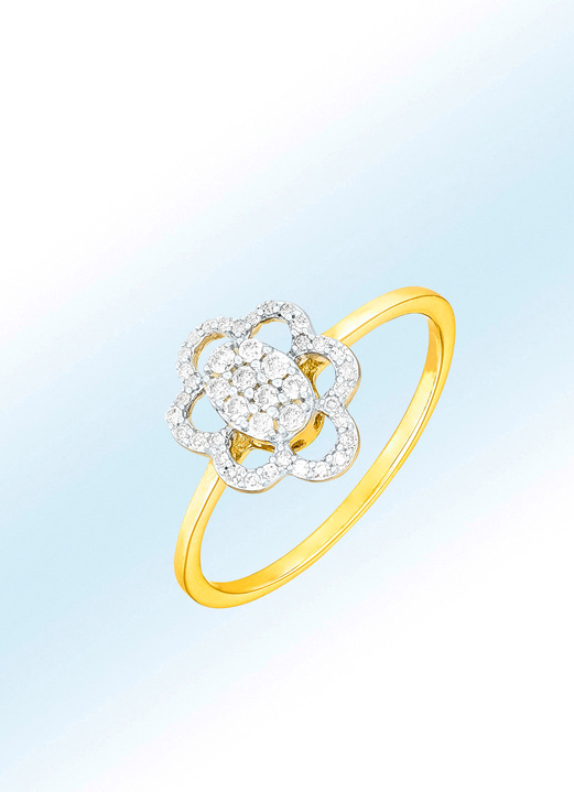 Ringe - Damenring mit Diamanten und Brillanten , in Größe 160 bis 220, in Farbe
