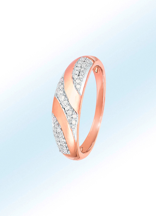 Ringe - Damenring in Roségold mit Diamanten, in Größe 160 bis 220, in Farbe