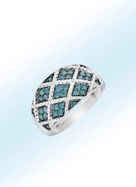Ringe - Stilvoller Damenring mit Brillanten und Diamanten, in Größe 160 bis 220, in Farbe