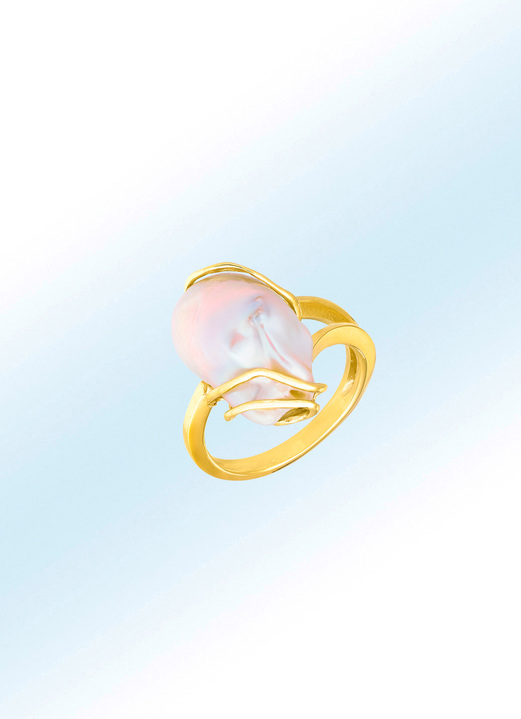 Ringe - Edler Damenring mit Süsswasser-Zuchtperle, in Größe 160 bis 220, in Farbe
