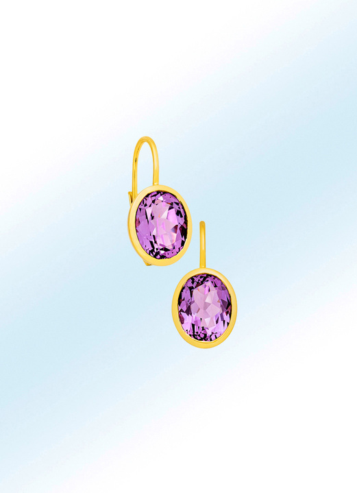 - Ohrringe mit echten Amethyst, in Farbe