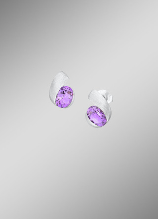 Moderne Ohrstecker mit echt Amethyst