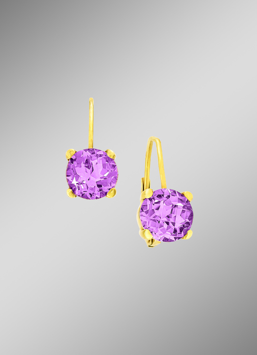 - Attraktive Ohrringe mit echt Amethyst, in Farbe  Ansicht 1