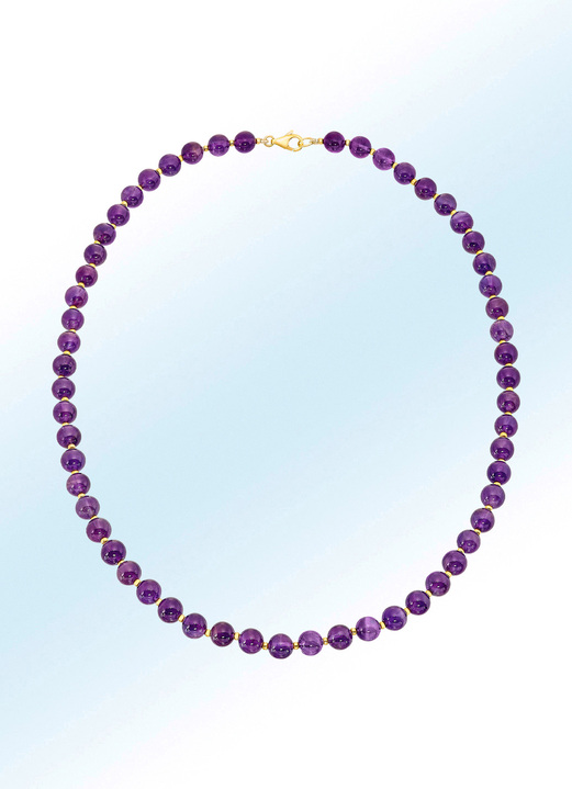 - Hübsche Halskette mit echt Amethyst, in Farbe