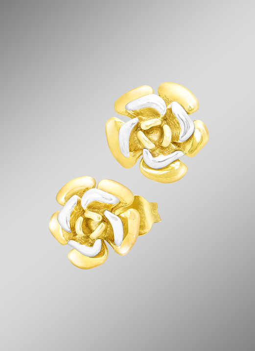 - Ohrstecker in Bicolor Blume, in Farbe  Ansicht 1