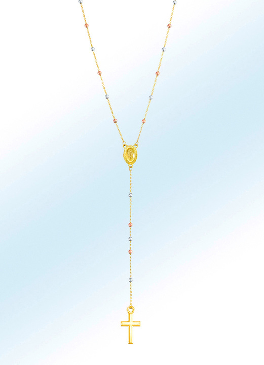 Halsketten - Kreuz-Halskette in Tricolor , in Farbe