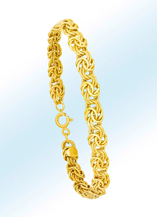 - Klassisches Königsketten-Armband in Glanz/ziseliert, in Farbe