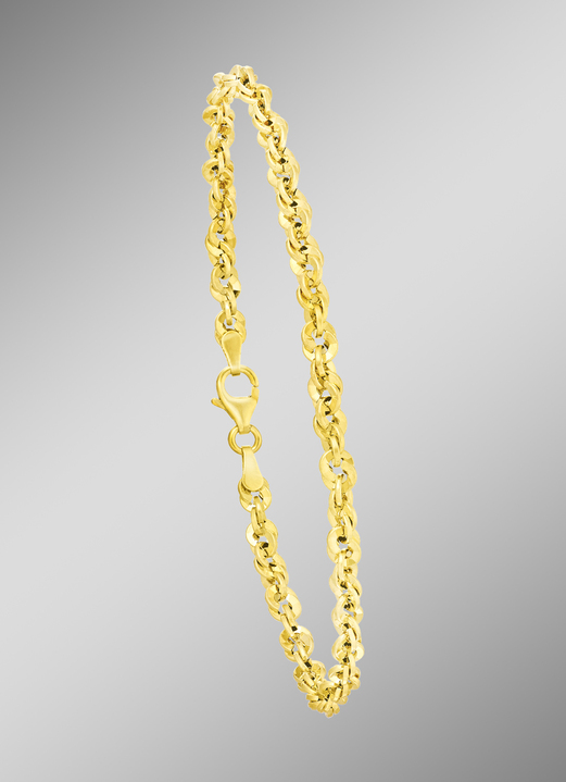 Halsketten - Klassissche Kordelketten-Garnitur, diamantiert, in Farbe , in Ausführung Armband 19 cm Ansicht 1