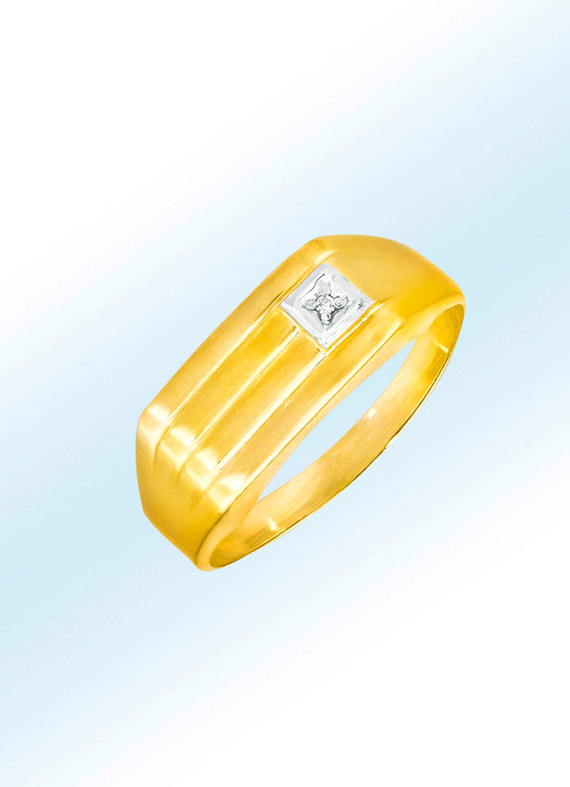Ringe - Herrenring mit Diamant, in Größe 180 bis 240, in Farbe