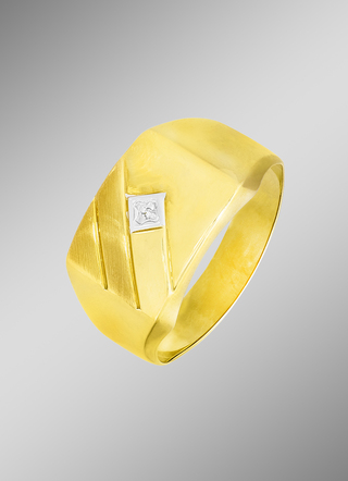 Zeitloser Herrenring mit 1 Diamant