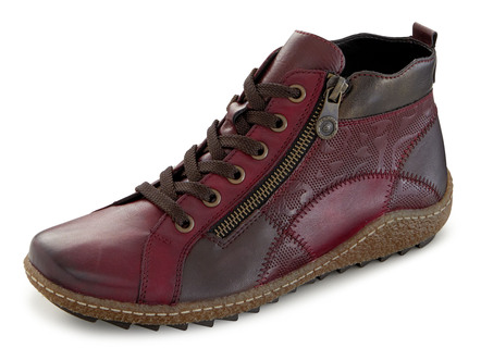Schnür-Stiefelette in 3 Farben mit herausnehmbarem Fussbett