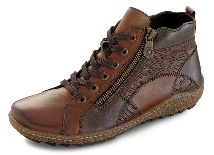 - Schnür-Stiefelette in 3 Farben mit herausnehmbarem Fussbett, in Größe 037 bis 045, in Farbe MARONE-MOKKA Ansicht 1