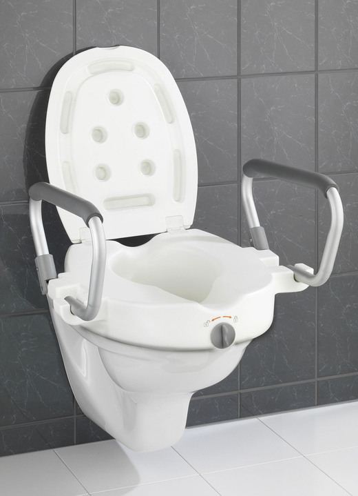 Sitzhilfen - Toilettensitzerhöher mit Armlehnen, in Farbe WEISS