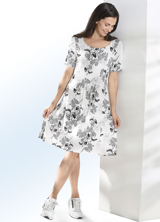 - Kleid mit farbbrillantem Inkjet-Druck, in Größe 036 bis 052, in Farbe ECRU-GRAU