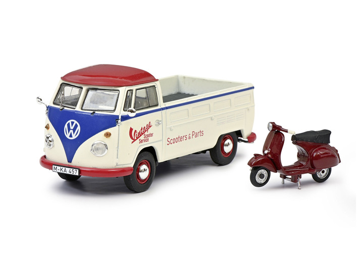 - VW T1b Scooters & Parts, in Farbe WEISS-BLAU-ROT