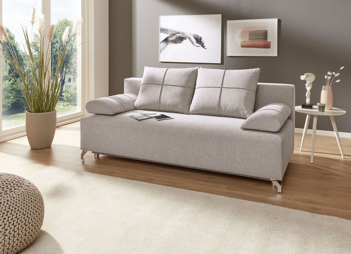 - Schlafsofa mit Bonnellfederung, in Farbe CREME Ansicht 1