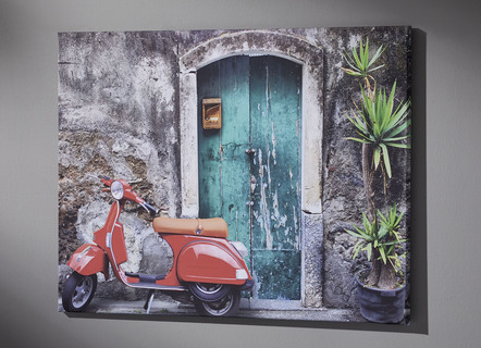 Wandbild Roter Motorroller von Evgenia Smirnova