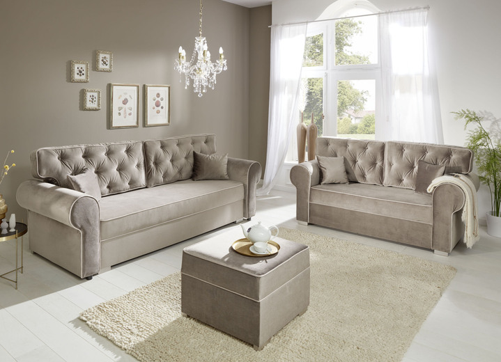 Polstergruppen - Frei im Raum aufstellbare Polstermöbel, in Farbe BEIGE-CREME, in Ausführung Hocker Ansicht 1