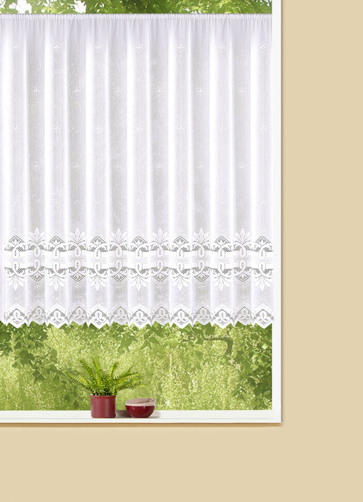 Klassisch - Blumenfenster-Store , in Farbe WEISS Ansicht 1