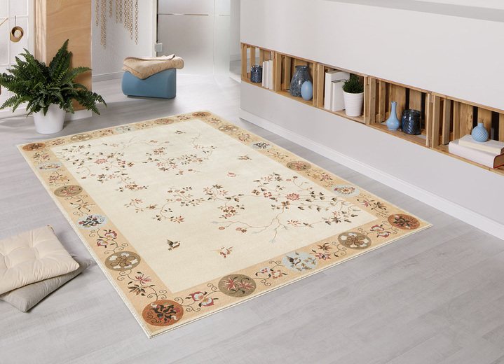 Klassisch - Brücken und Teppiche mit Blumen- und Rankenmotiven, in Größe 100 (50x 80 cm) bis 288 (240x340 cm), in Farbe NATUR-BEIGE Ansicht 1