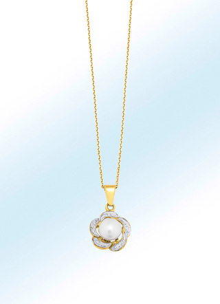 Anhänger mit Süsswasser-Zuchtperle und Diamanten