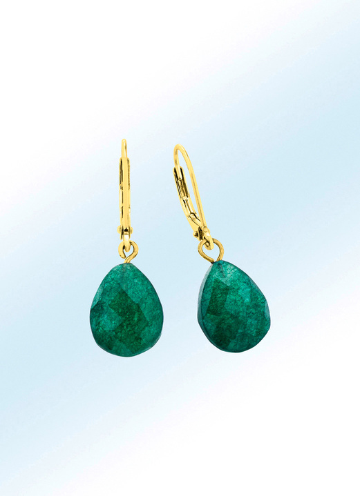 Ohrschmuck - Ohrringe mit echt Smaragd, in Farbe