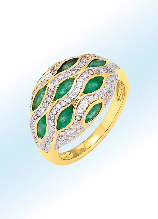 Ringe - Damenring echt Smaragd, in Größe 170 bis 210, in Farbe