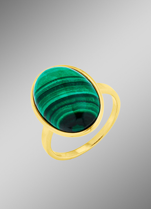 Ringe - Damenring mit echt Malachit, in Größe 160 bis 220, in Farbe  Ansicht 1
